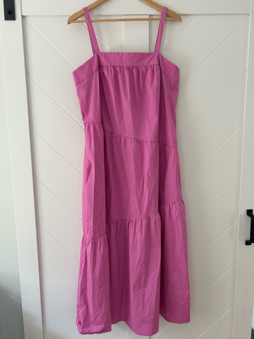 Donna Morgan Pink Maxi Dress asymmetrical Tiered Sundress Summer Vacation Brunch